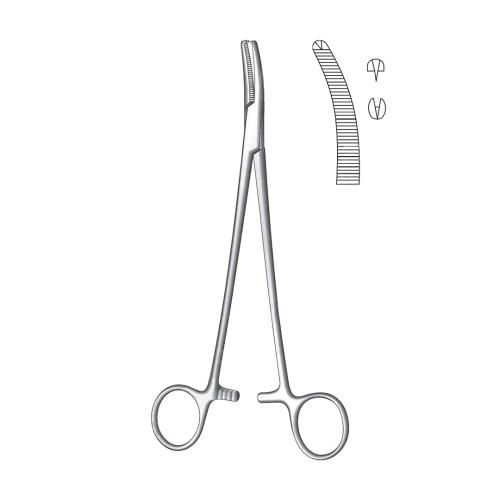  FAURE HYSTERECTOMY & VAGINAL CLAMPS FORCEPS 1:2 Teeth CURVED