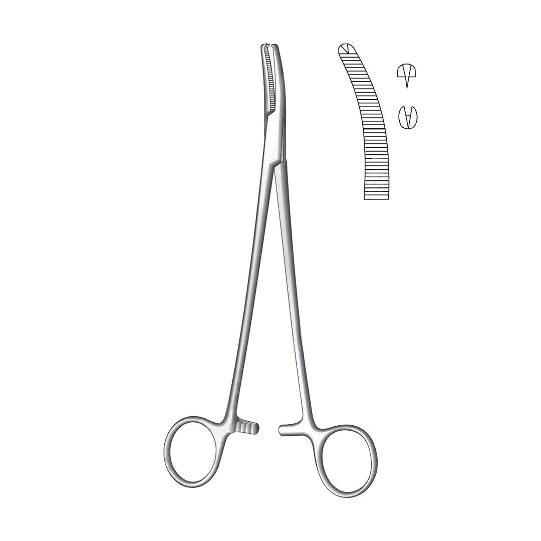  FAURE HYSTERECTOMY & VAGINAL CLAMPS FORCEPS 1:2 Teeth CURVED
