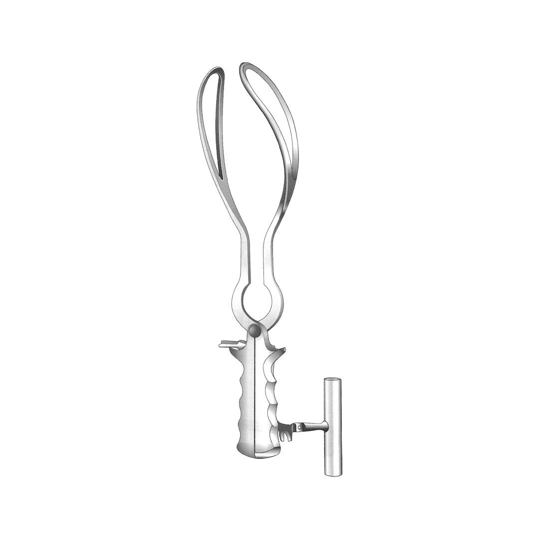 BARNES-NEVILLE OBSTETRICAL (MIDWIFERY) FORCEPS With traction handle