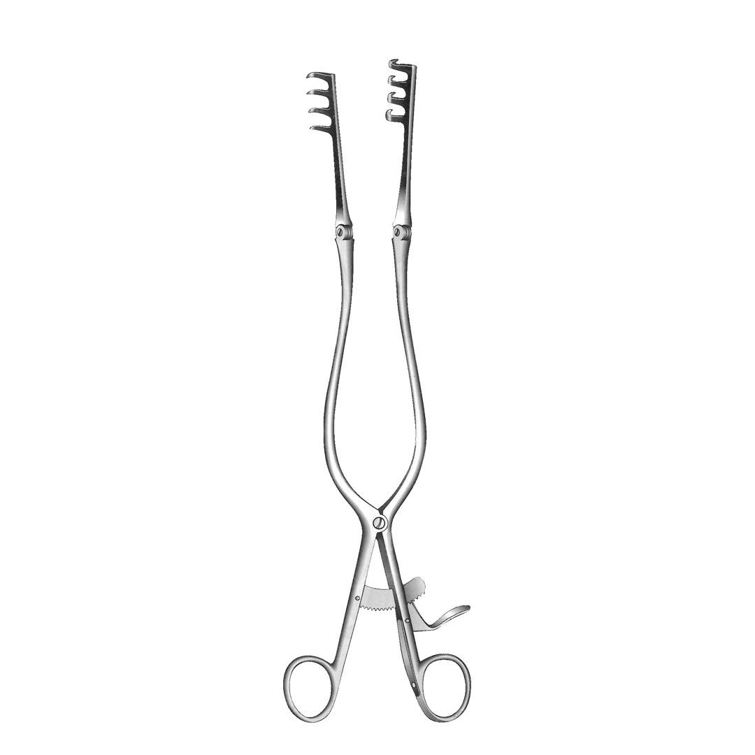 BECKMANN Wound Spreaders Self-retaining 4:4 teeth Sharp