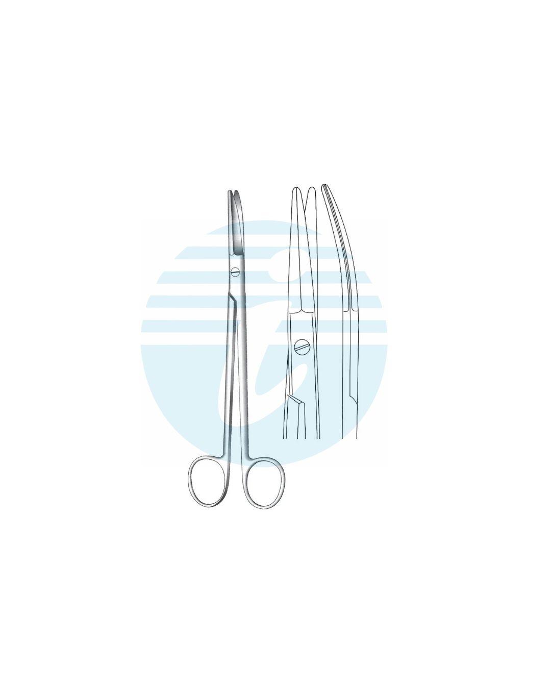 BOETTCHER TONSIL AND NASAL SCISSORS Round tip, curved Beveled blades
