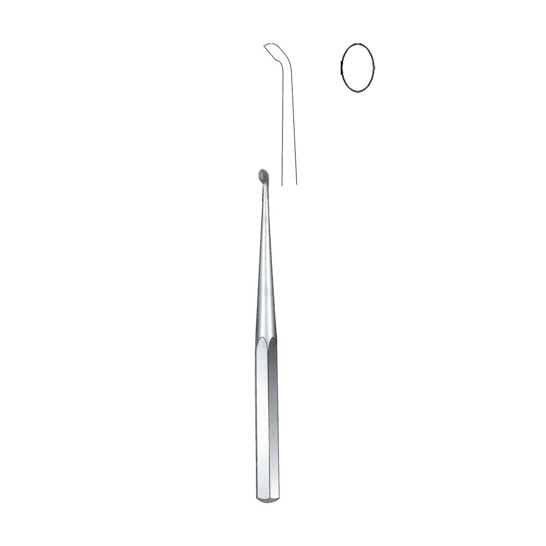 BRUN BONE CURETTES Angled 45° With Solid hexagonal handle