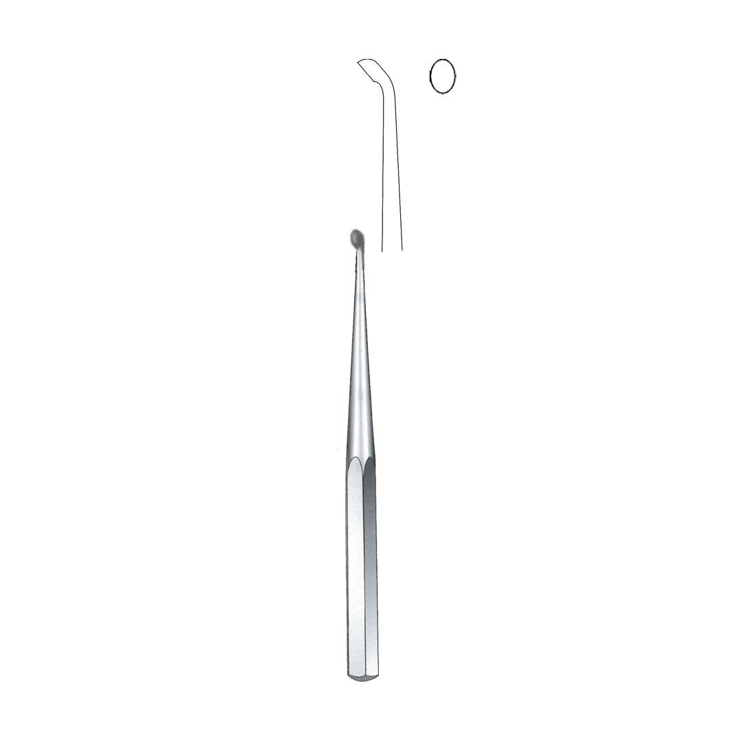 BRUN BONE CURETTES Angled 45° With Solid hexagonal handle