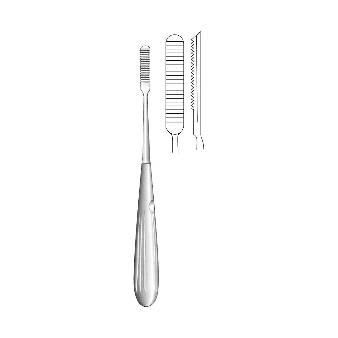 COTTLE RASP BONE FILES Single ended backward cutting 9 mm width plain serrations