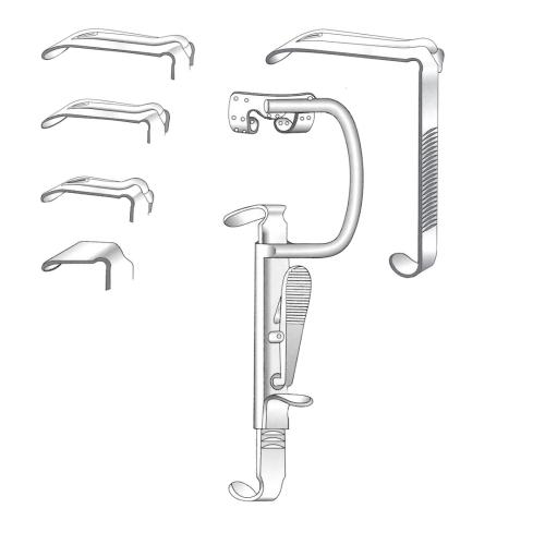 DAVIS BOYLE ORAL INSTRUMENTS Complete set with frame & 5 blade