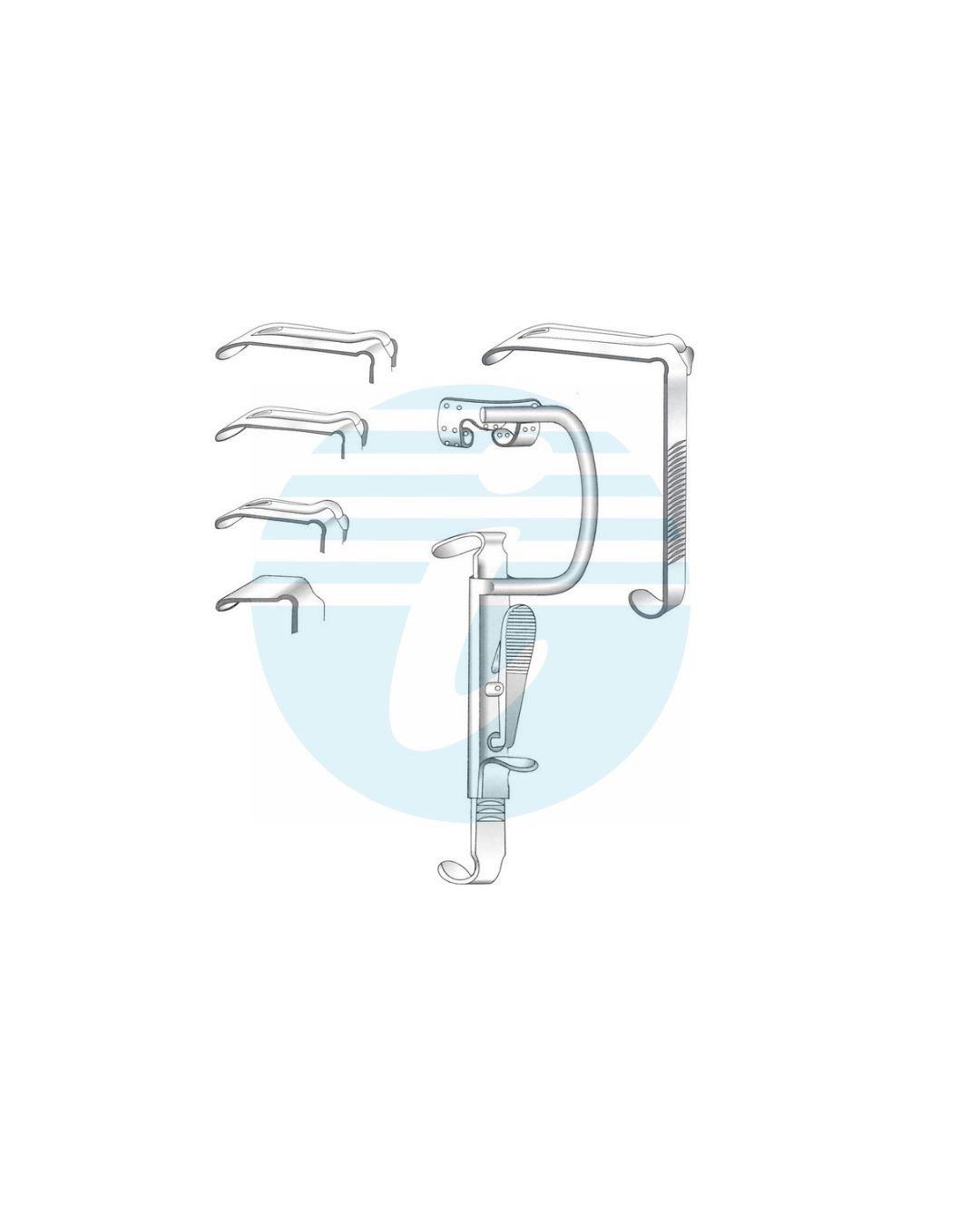 DAVIS BOYLE ORAL INSTRUMENTS Complete set with frame & 5 blade