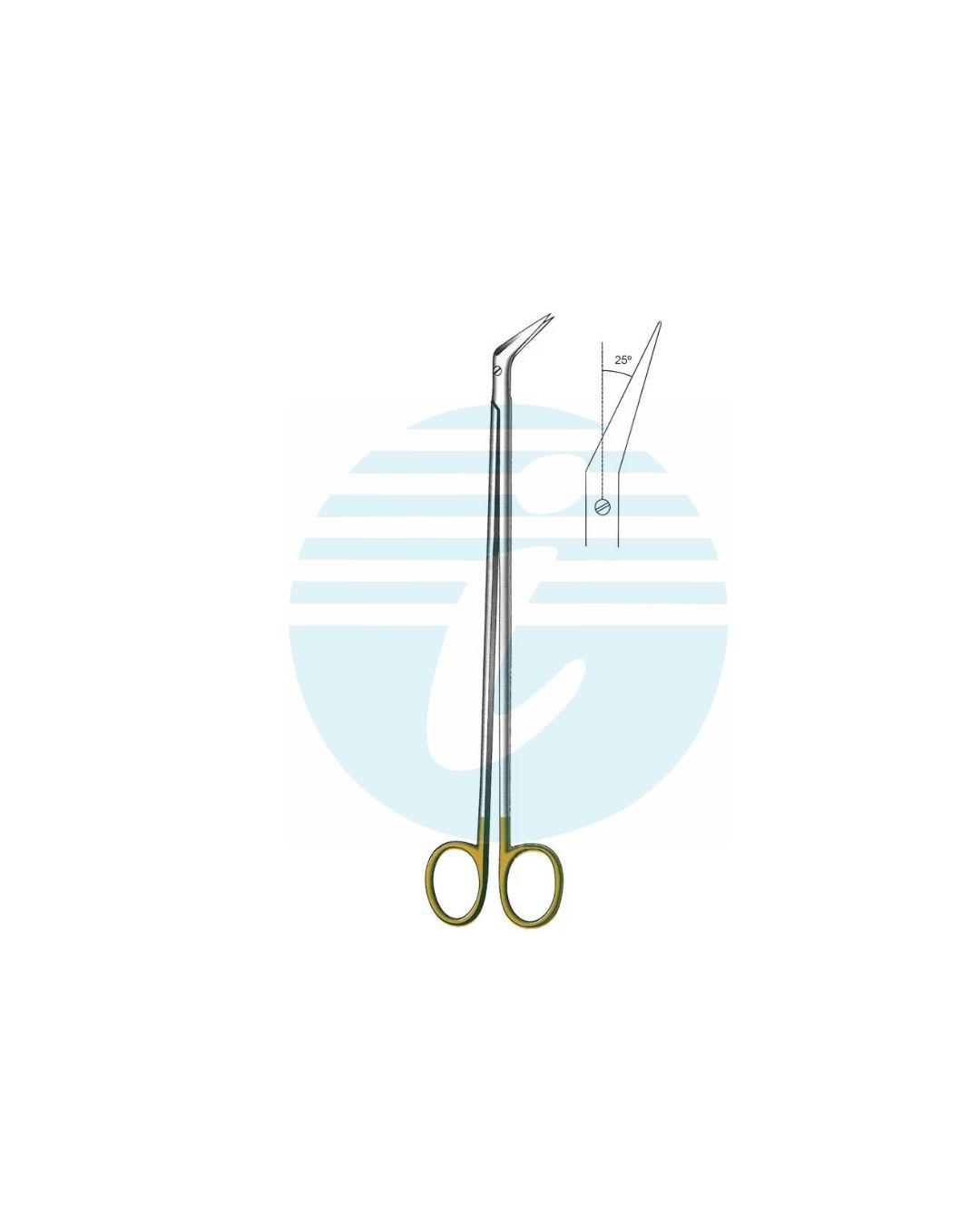 DE BAKEY POTSS-SMITH SCISSORS WITH TUNGSTEN CARBIDE INSERTS 25°