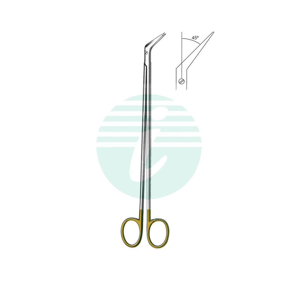 DE BAKEY POTSS-SMITH SCISSORS WITH TUNGSTEN CARBIDE INSERTS 45°