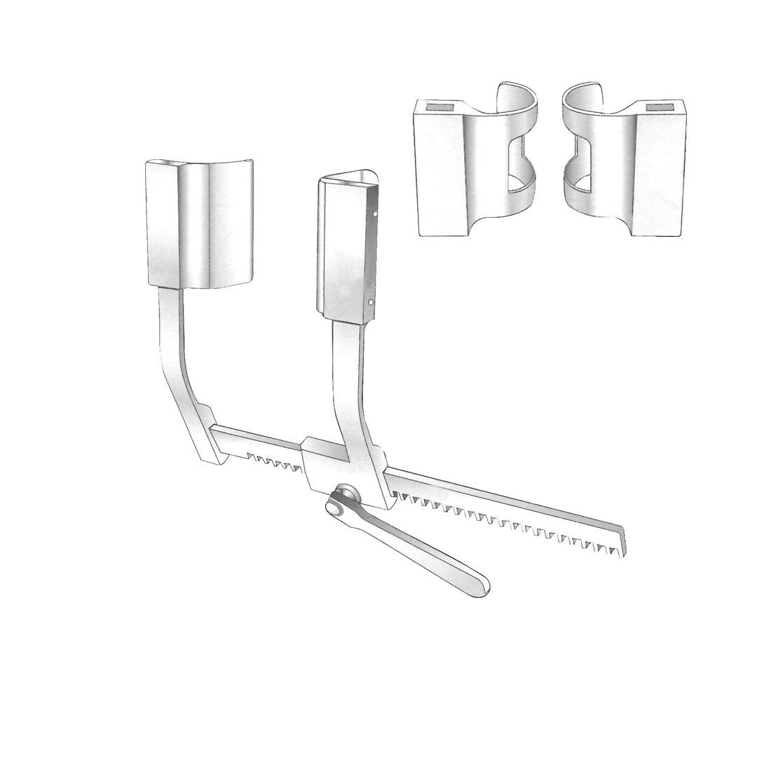 DEBAKEY RIB RETRACTORS Set of 1 retractor & 5 pairs of blades