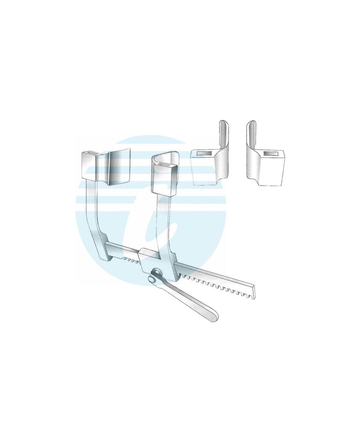 DEBAKEYR IB RETRACTORS Set of one retractor & three blades