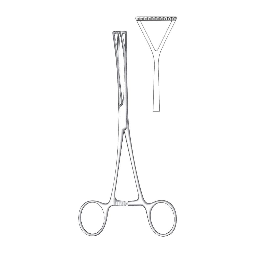 DUVAL TISSUE AND ORGAN HOLDING FORCEPS 25 mm jaws