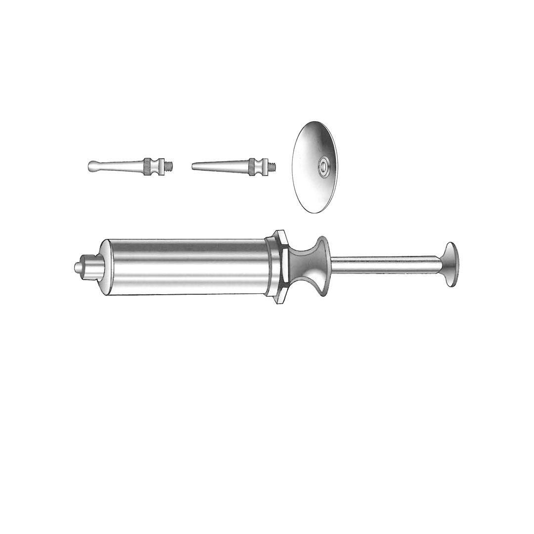 EAR SYRINGES Ear syringe complete with protecting disc and 2 tips