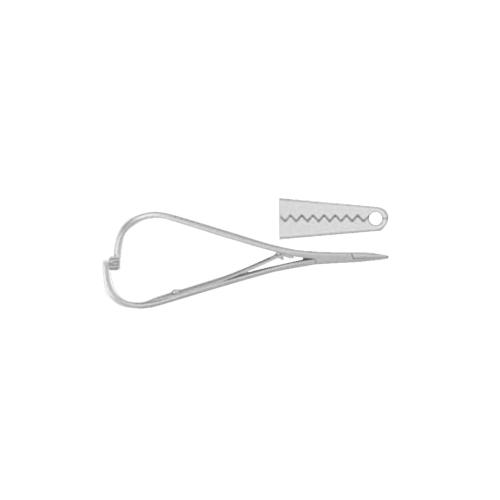 Elastomeric ligature placing forceps with groove Falcon 140mm