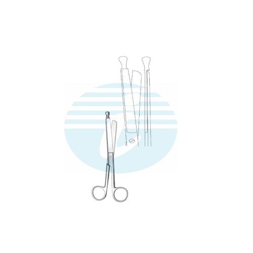 Enterotomy, postmortem and nail splitting scissors