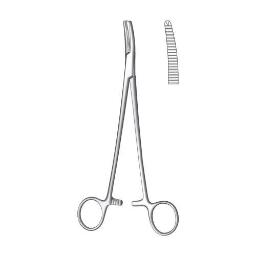 FAURE HYSTERECTOMY & VAGINAL CLAMPS FORCEPS 1:2 Teeth CURVED