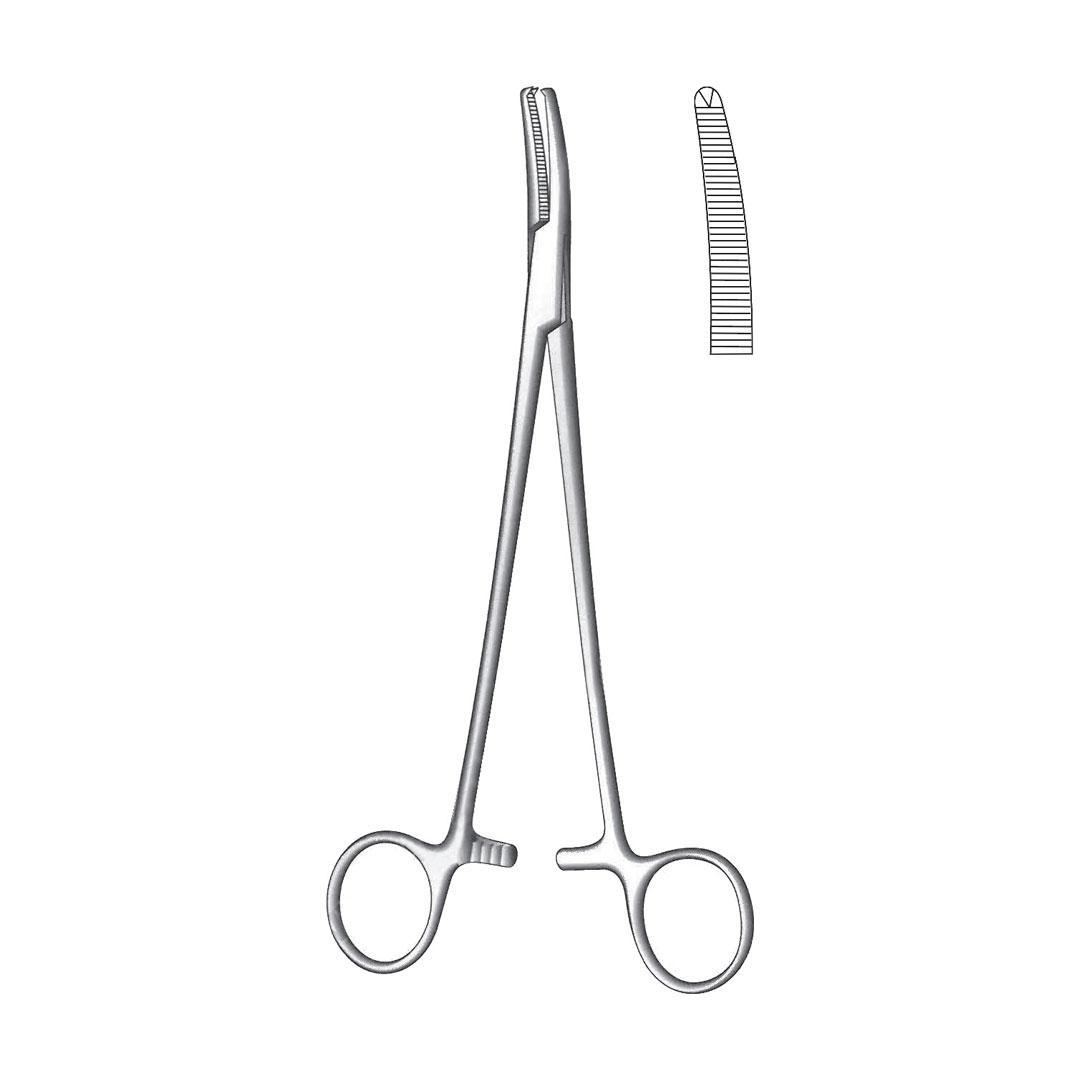 FAURE HYSTERECTOMY & VAGINAL CLAMPS FORCEPS 1:2 Teeth CURVED