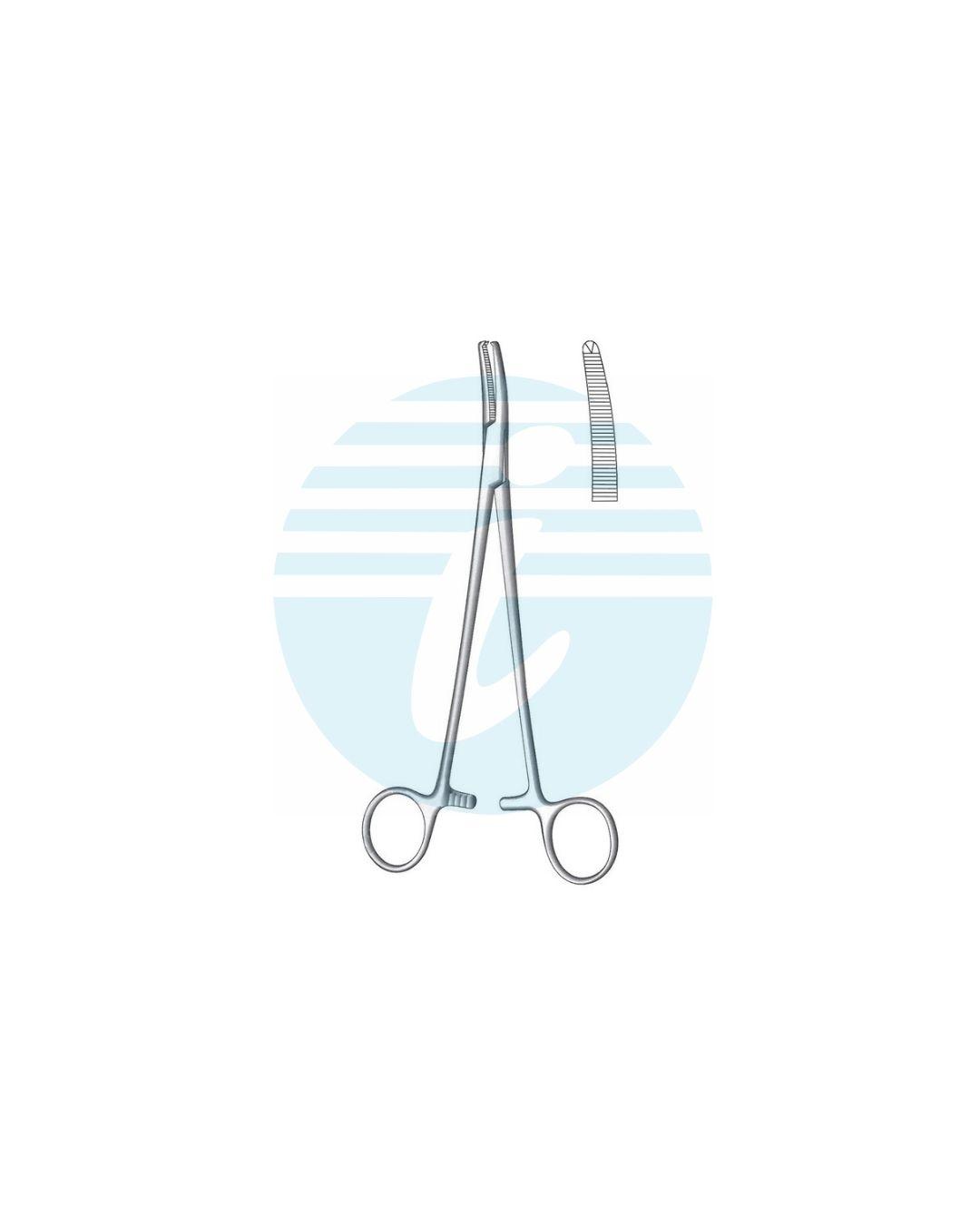 FAURE HYSTERECTOMY & VAGINAL CLAMPS FORCEPS 1:2 Teeth CURVED