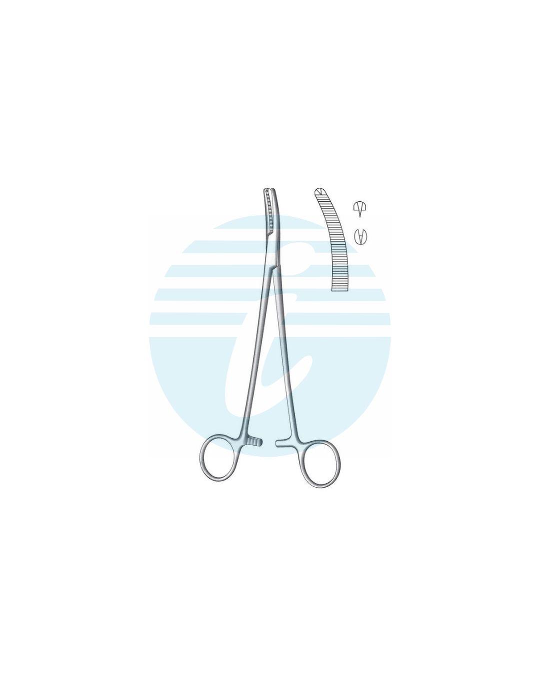  FAURE HYSTERECTOMY & VAGINAL CLAMPS FORCEPS 1:2 Teeth CURVED