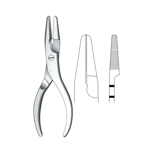 FLAT NOSE & WIRE CUTTING & TWISTING PLIERS 3 mm tip Flat nose plier
