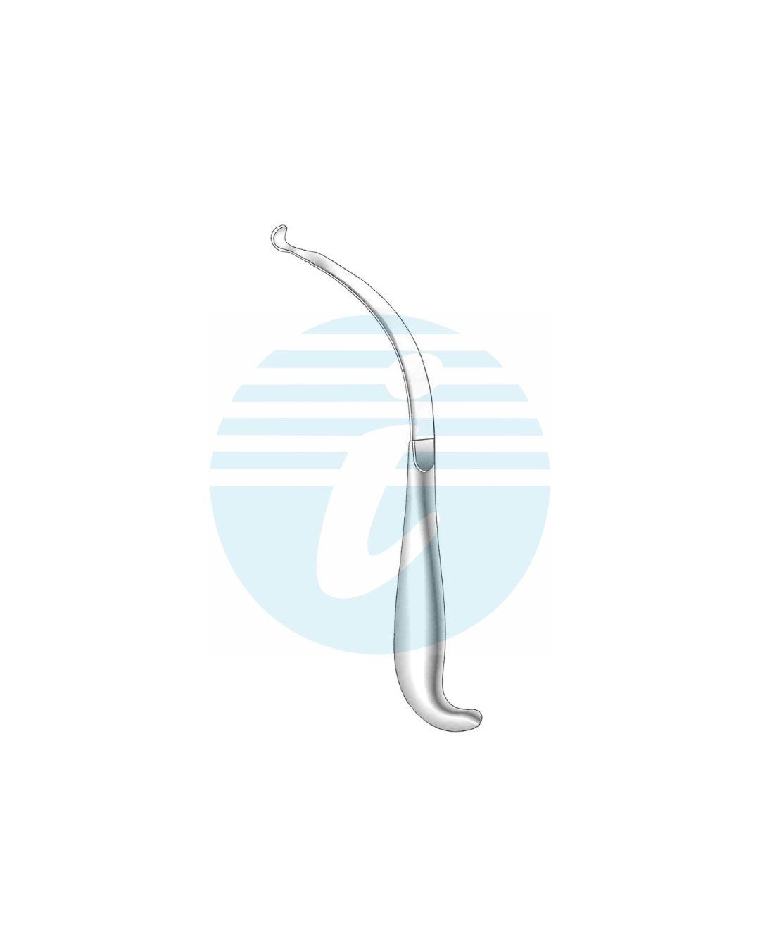 INTRA ORAL RETRACTORS 9.5 / 16 mm Concave blade fully bent tip Extra oral retracto