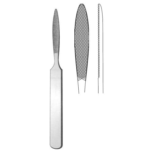 JOSEPH NASAL RASP BONE FILES Single ended  8 mm at wide point fine cross serrations