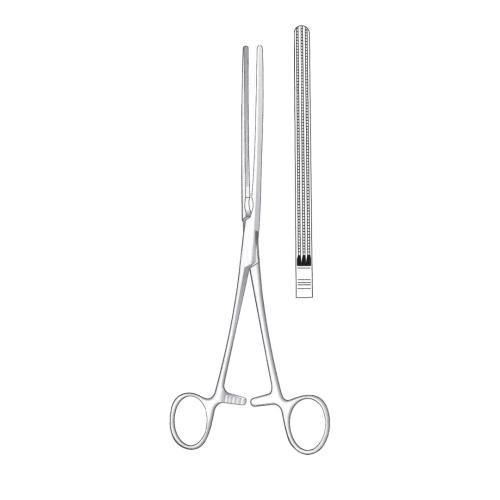 KOCHER-ATRAUMA ATRAUMA INTESTINAL AND STOMACH CLAMP FORCEPS WITH SERRATIONS