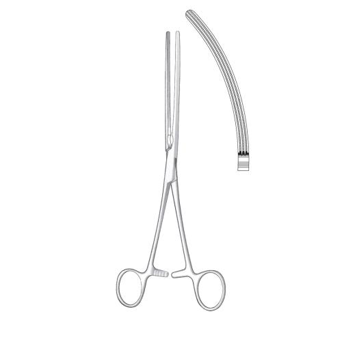KOCHER-ATRAUMA ATRAUMA INTESTINAL AND STOMACH CLAMP FORCEPS WITH SERRATIONS