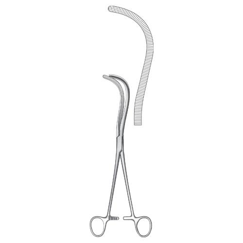 MAYO-GUYON KIDNEY PEDICLE CLAMP FORCEPS CURVED