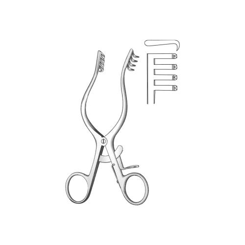 MOLLISON Wound Spreaders Self-retaining 4:4 Teeth