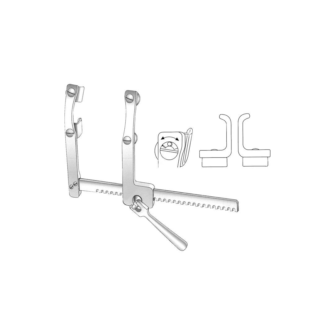 MORSE-FAVALORO RIB AND STERNAL RETRACTORS For children 4 movable blades spreading