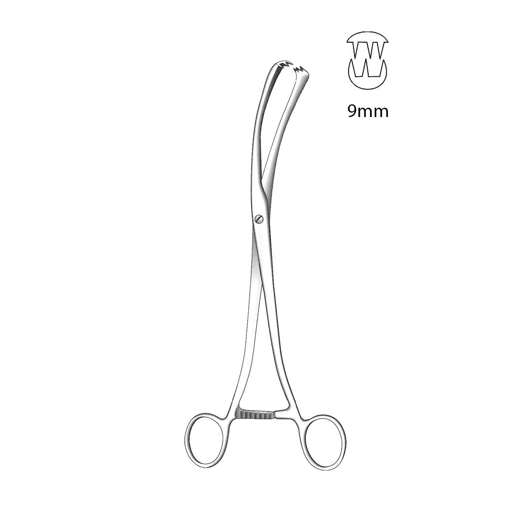 MUSEUX TENACULUM FORCEPS CURVED