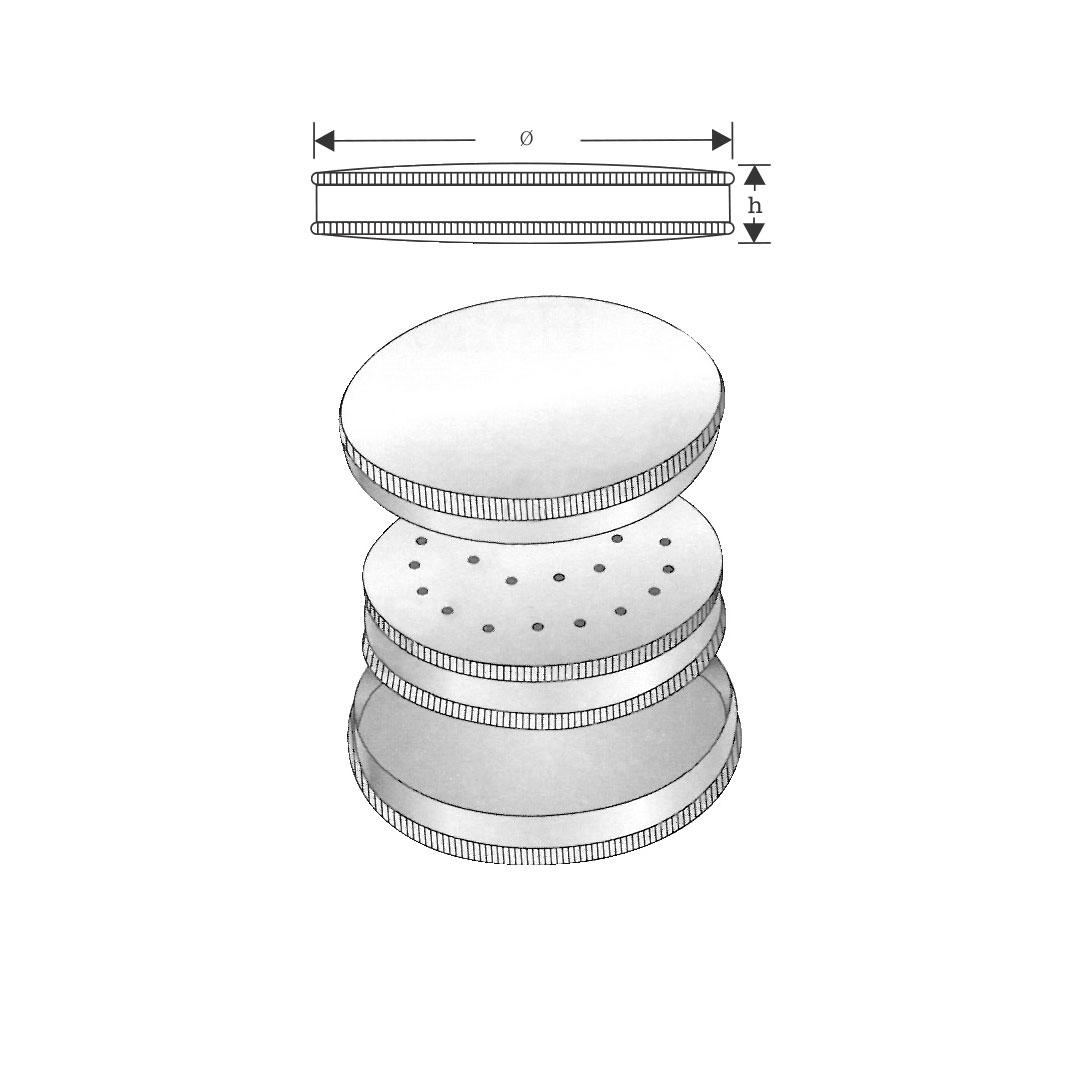 NEEDLE STERILIZING CASES 65 mm diameter Height 15 mm