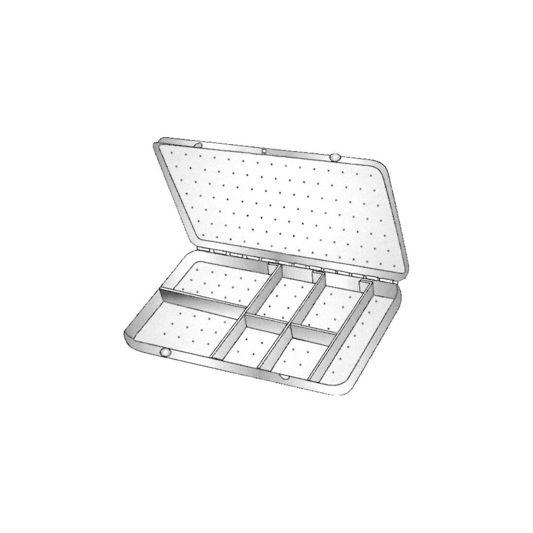 NEEDLE STERILIZING CASES Perforated lid and bottom