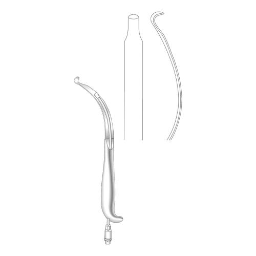 ORAL RETRACTORS Concave blade fully bent tip Extra oral retractor with fiber optic