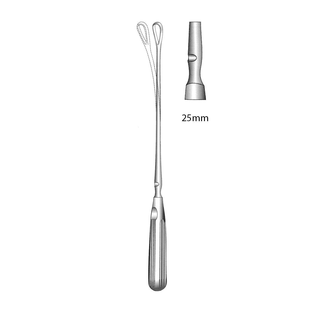 RECAMIER-SIMS-BUMM UTERINE CURETTES Malleable Blunt  blades