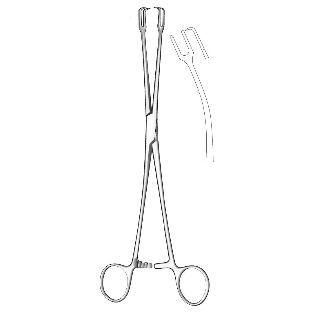 SCHROEDER TENACULUM FORCEPS Curved sideways