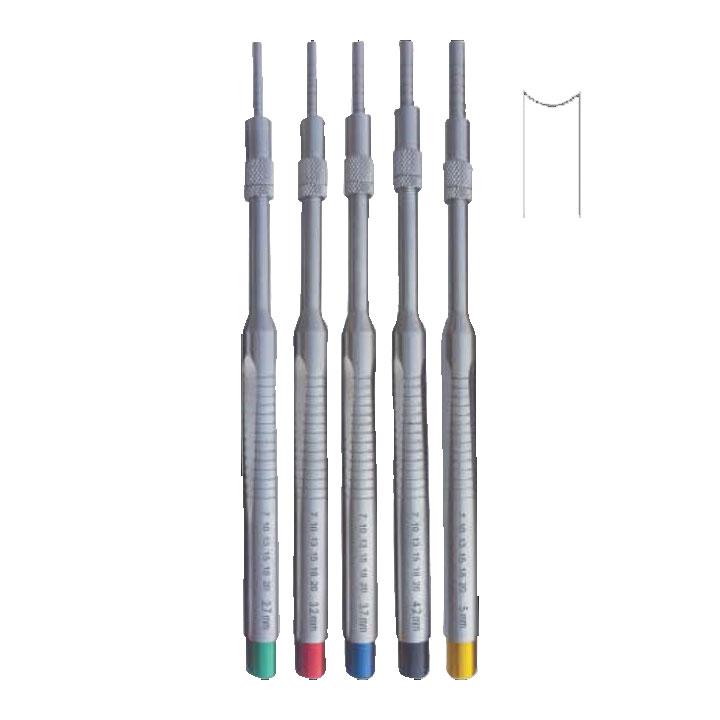 Set of 5 Pieces Convexes Straight  2.7 ømm, 3.2 ømm, 3.7 ømm, 4.2 ømm, 5 ømm, 