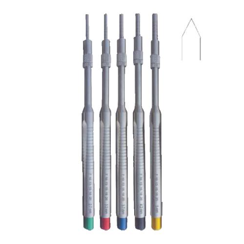 Set of 5 Pieces Convexes Straight  2.7 ømm, 3.2 ømm, 3.7 ømm, 4.2 ømm, 5 ømm, 