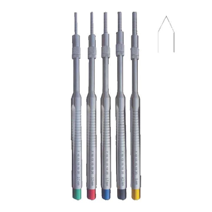 Set of 5 Pieces Convexes Straight  2.7 ømm, 3.2 ømm, 3.7 ømm, 4.2 ømm, 5 ømm, 