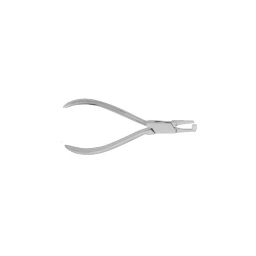 The curved blade of the band removing plier 