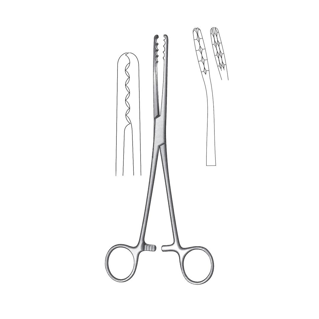 ULRICH POLYPUS DRESSING AND COTTON SWAB FORCEPS Curved
