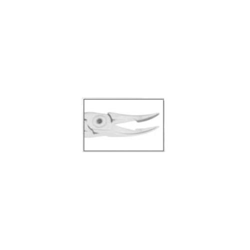 Weingart plier serrated tips hold wires firmlty at a convenient working angle