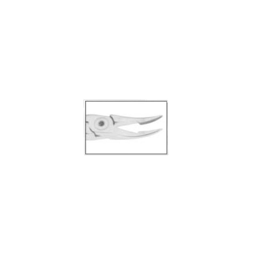 Weingart plier serrated tips hold wires firmlty at a convenient working angle