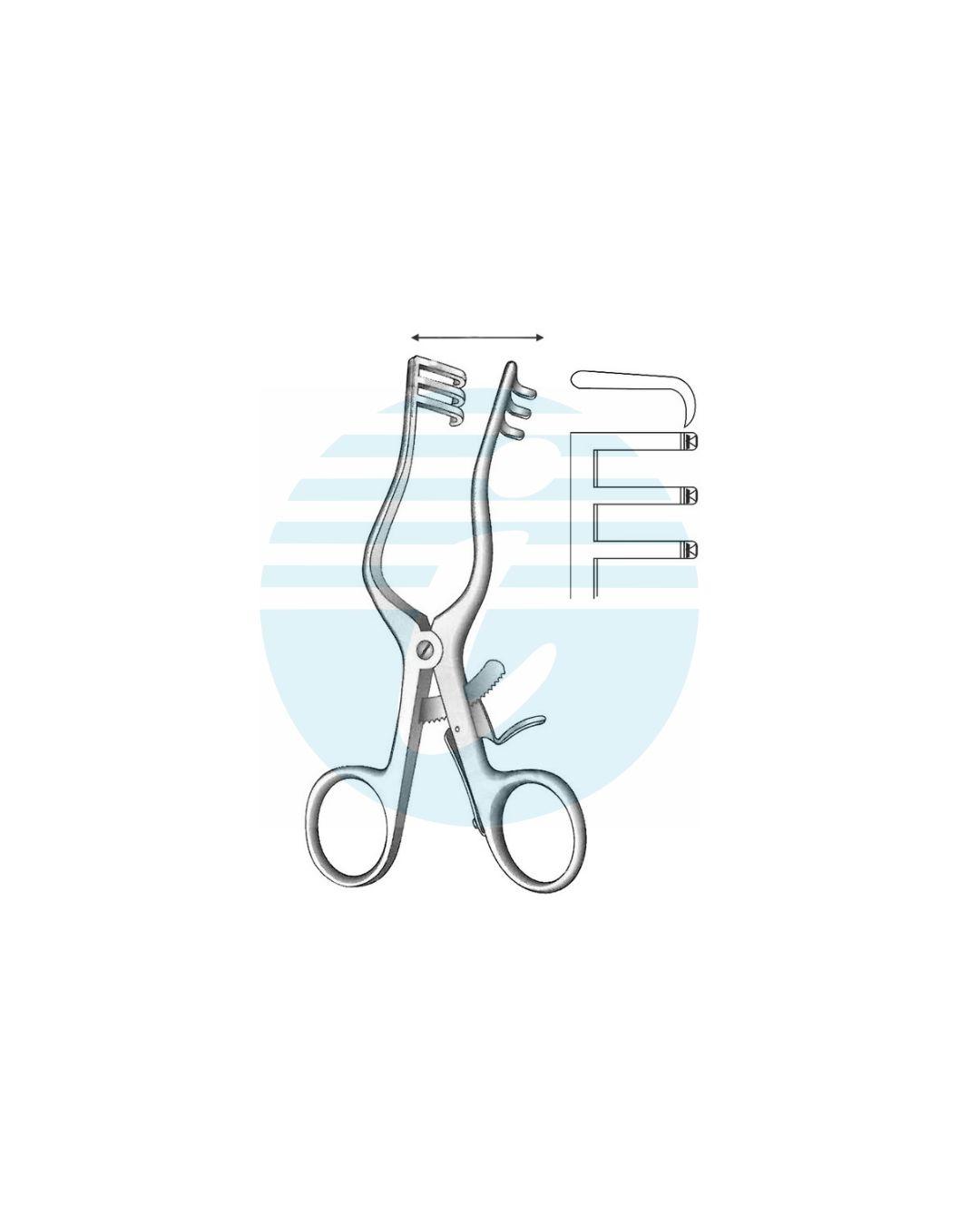 WEITLANER-WULLSTEIN Retractors 3:3 Teeth Sharp