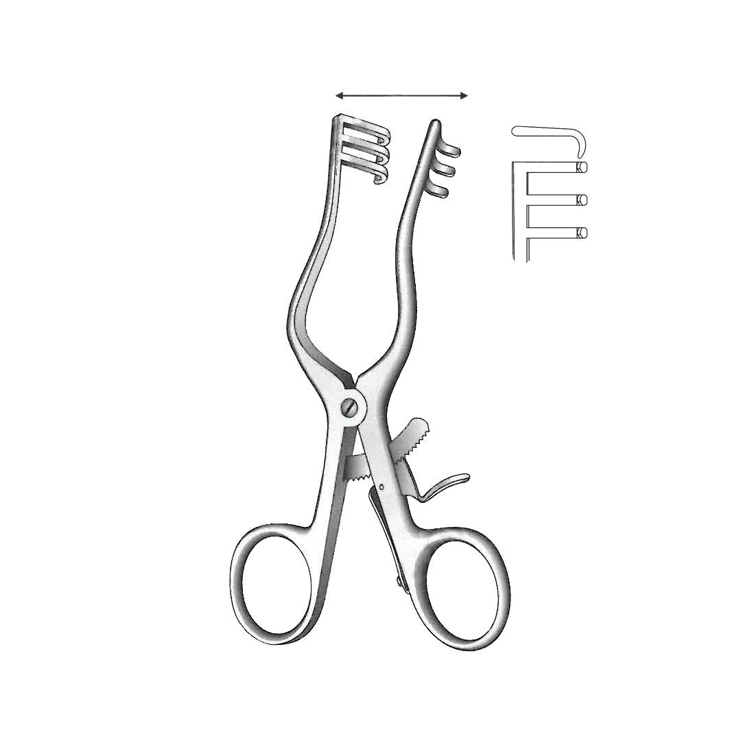 WEITLANER-WULLSTEIN Retractors 3:3 Teeth Blunt