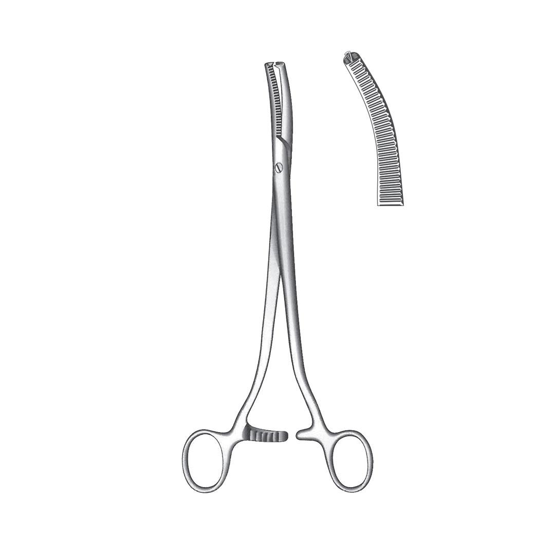 WERTHEIM HYSTERECTOMY & VAGINAL CLAMPS FORCEPS More curved 1:2 Teeth