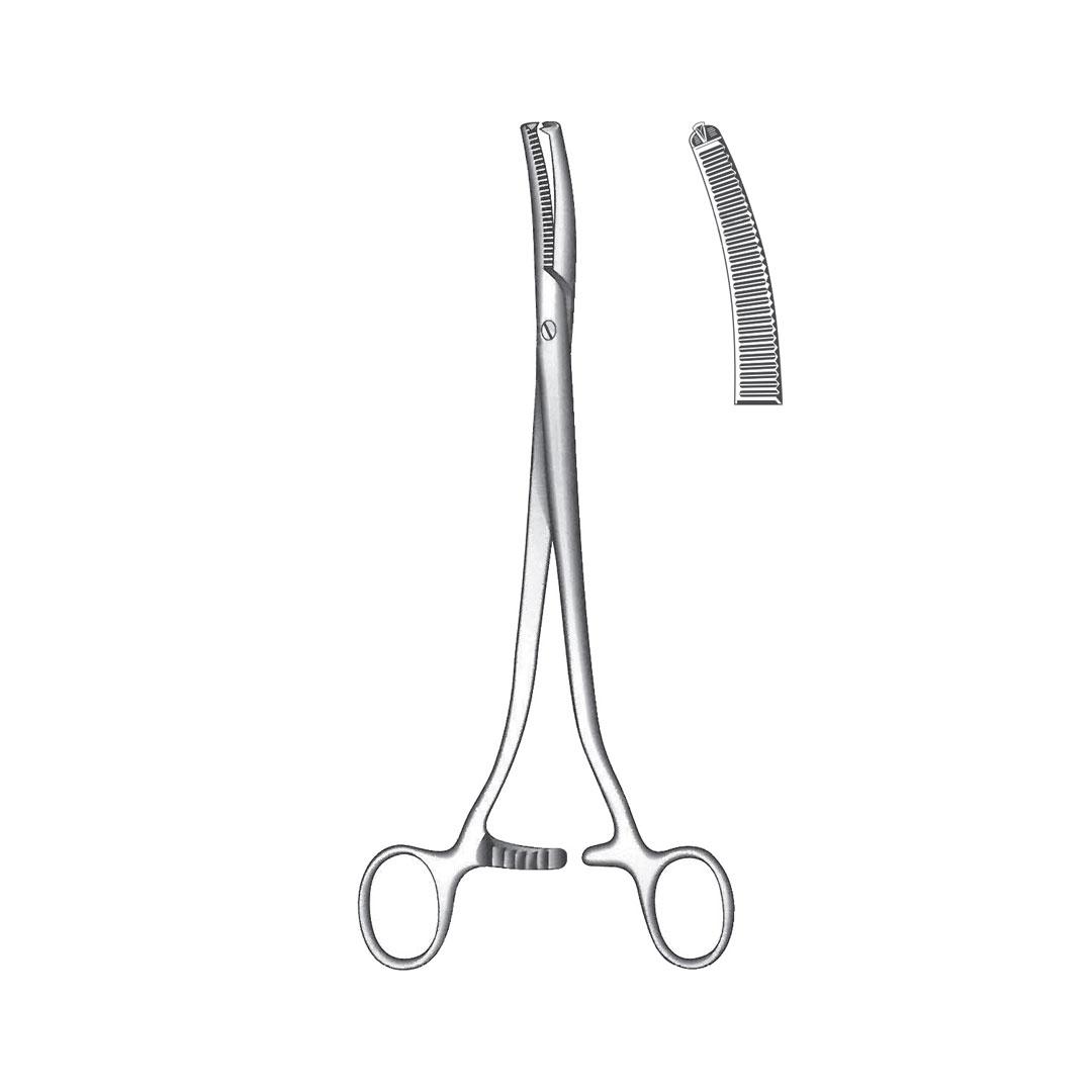 WERTHEIM HYSTERECTOMY & VAGINAL CLAMPS FORCEPS Slightly curved 1:2 Teeth