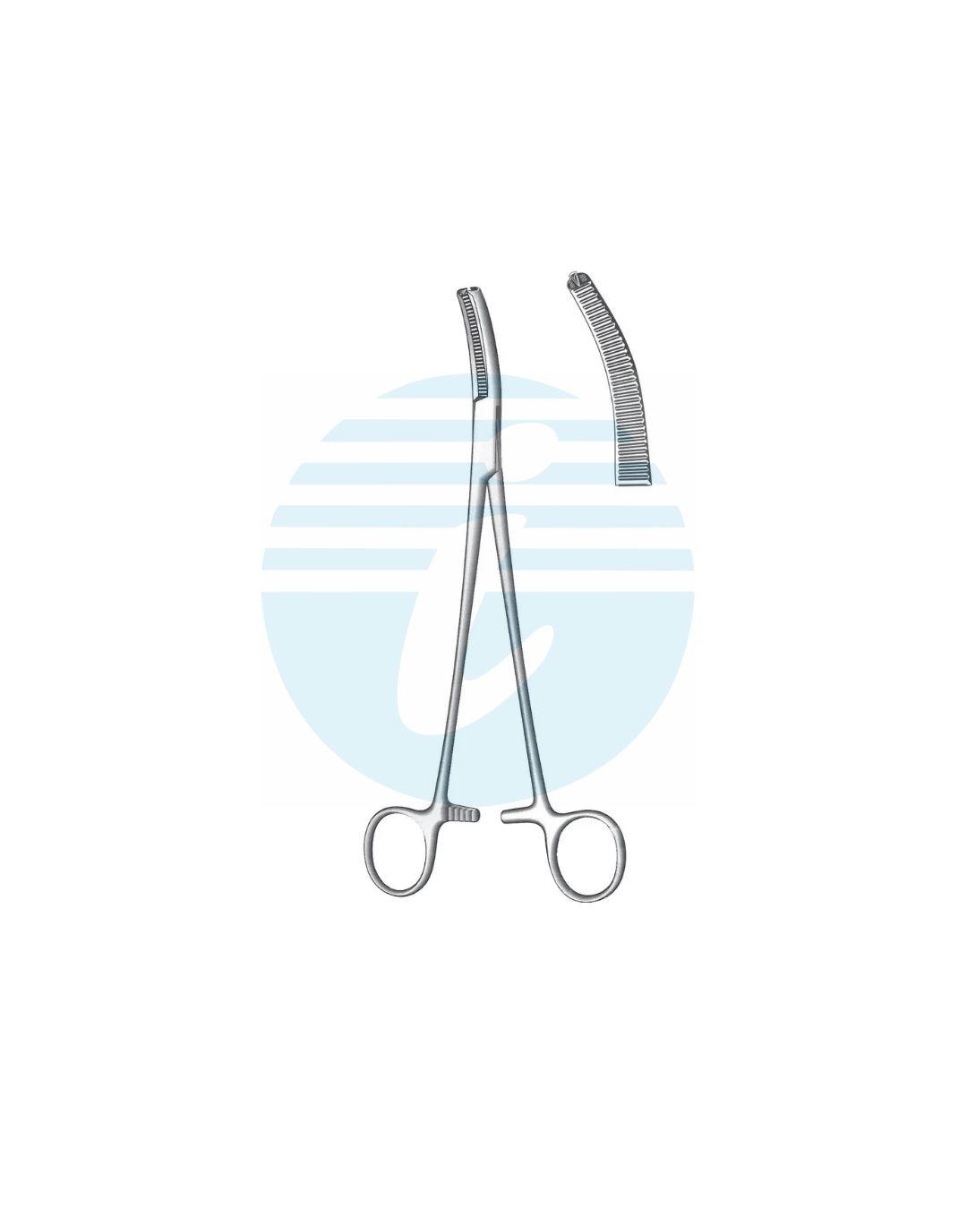 WERTHEIM HYSTERECTOMY & VAGINAL CLAMPS FORCEPS More curved 1:2 Teeth