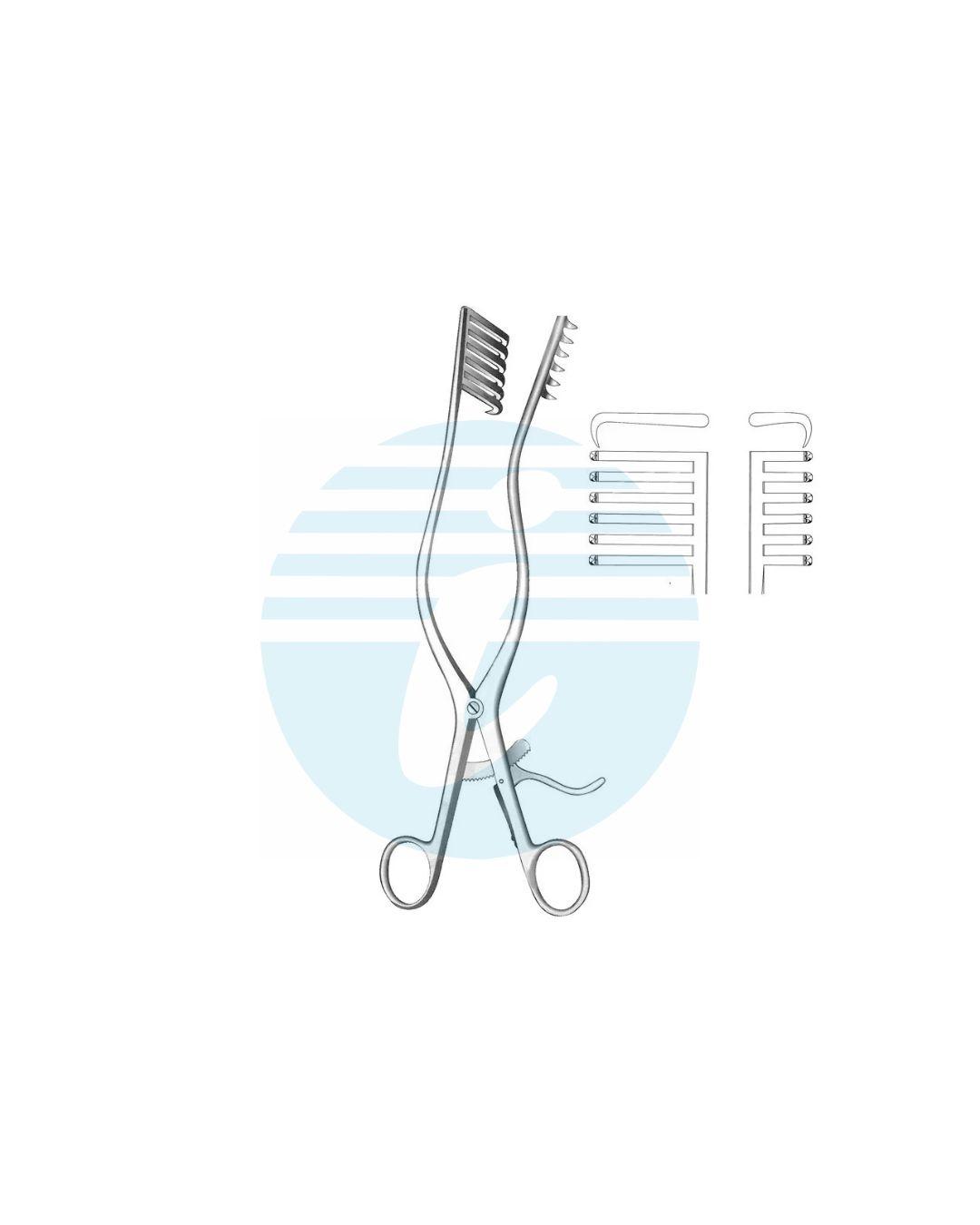 Wound Spreaders Self-retaining 6:6 Teeth Sharp long teeth on Left side
