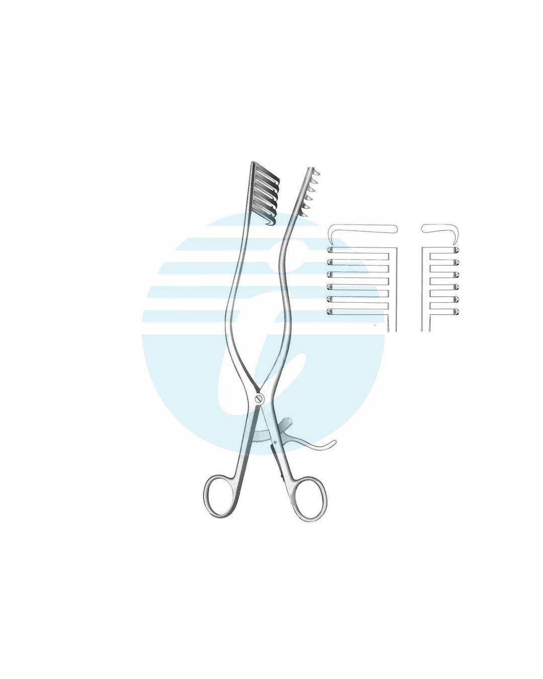 Wound Spreaders Self-retaining 6:6 Teeth Sharp long teeth on Right side